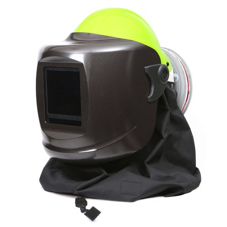 PUREFLO PF60ESM+ Hard Hat Hi Viz Yellow, Black Neck Cape, HE/HF/HC Filter, Application: Welding Gentex Corp